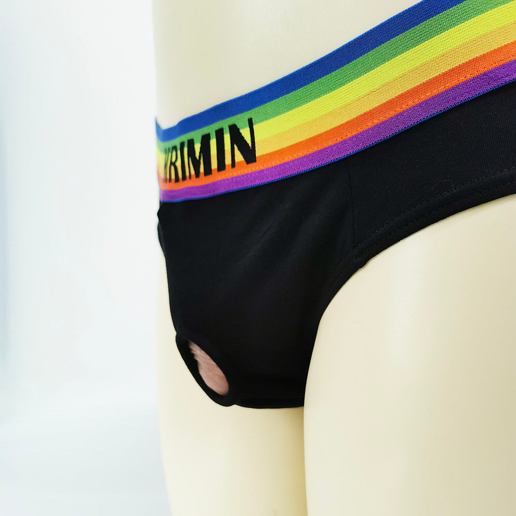 MRIMIN FTM Packer Wear Gear Rainbow Sports Briefs Strap-On Harness Underwear For Lesbian Transgender -UD09 - MRIMIN