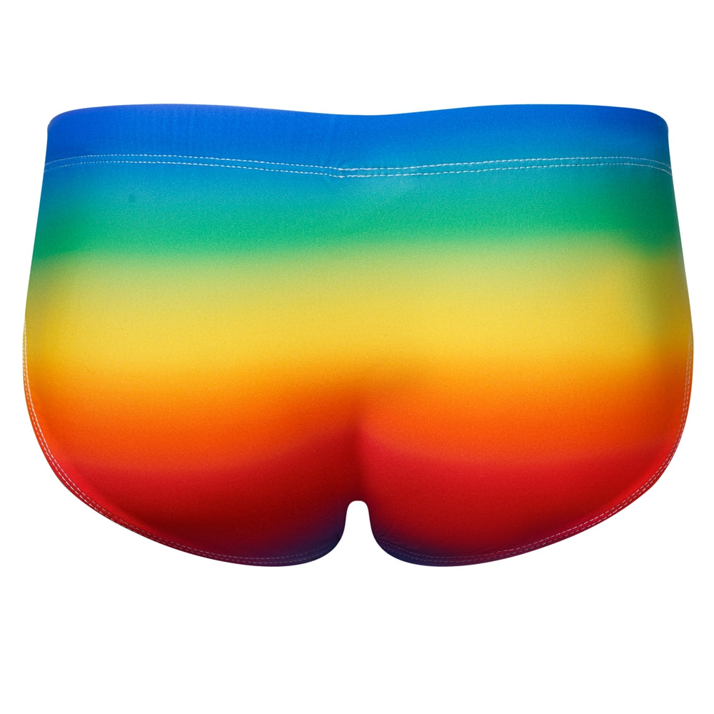 Jockmail FTM Rainbow Swim Trunks Quick Dry Solid Swimsuit Sports Shorts with Bulge  Swimwear