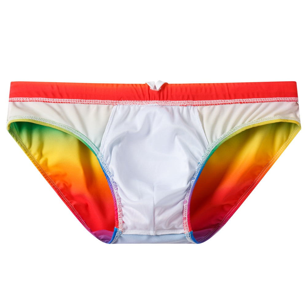 Jockmail FTM Rainbow Swim Trunks Quick Dry Solid Swimsuit Sports Shorts with Bulge  Swimwear