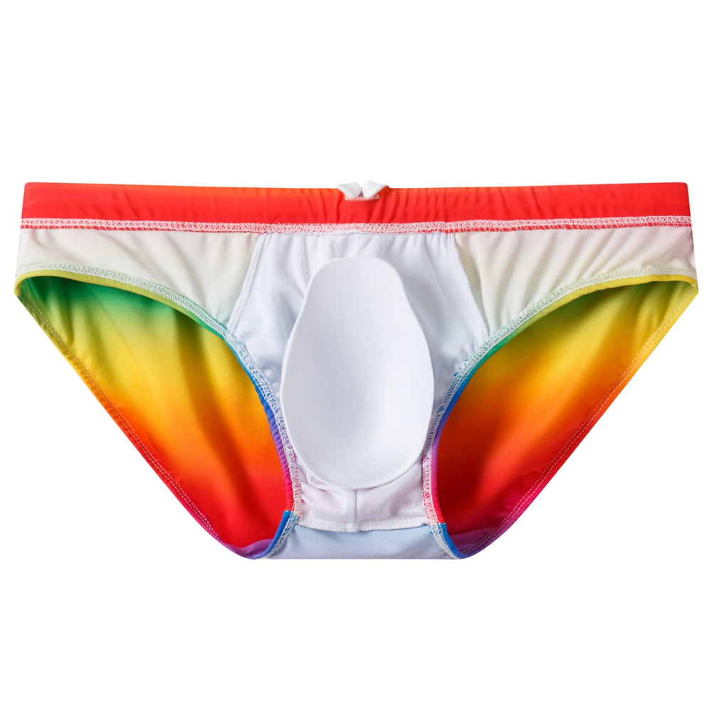 Jockmail FTM Rainbow Swim Trunks Quick Dry Solid Swimsuit Sports Shorts with Bulge  Swimwear