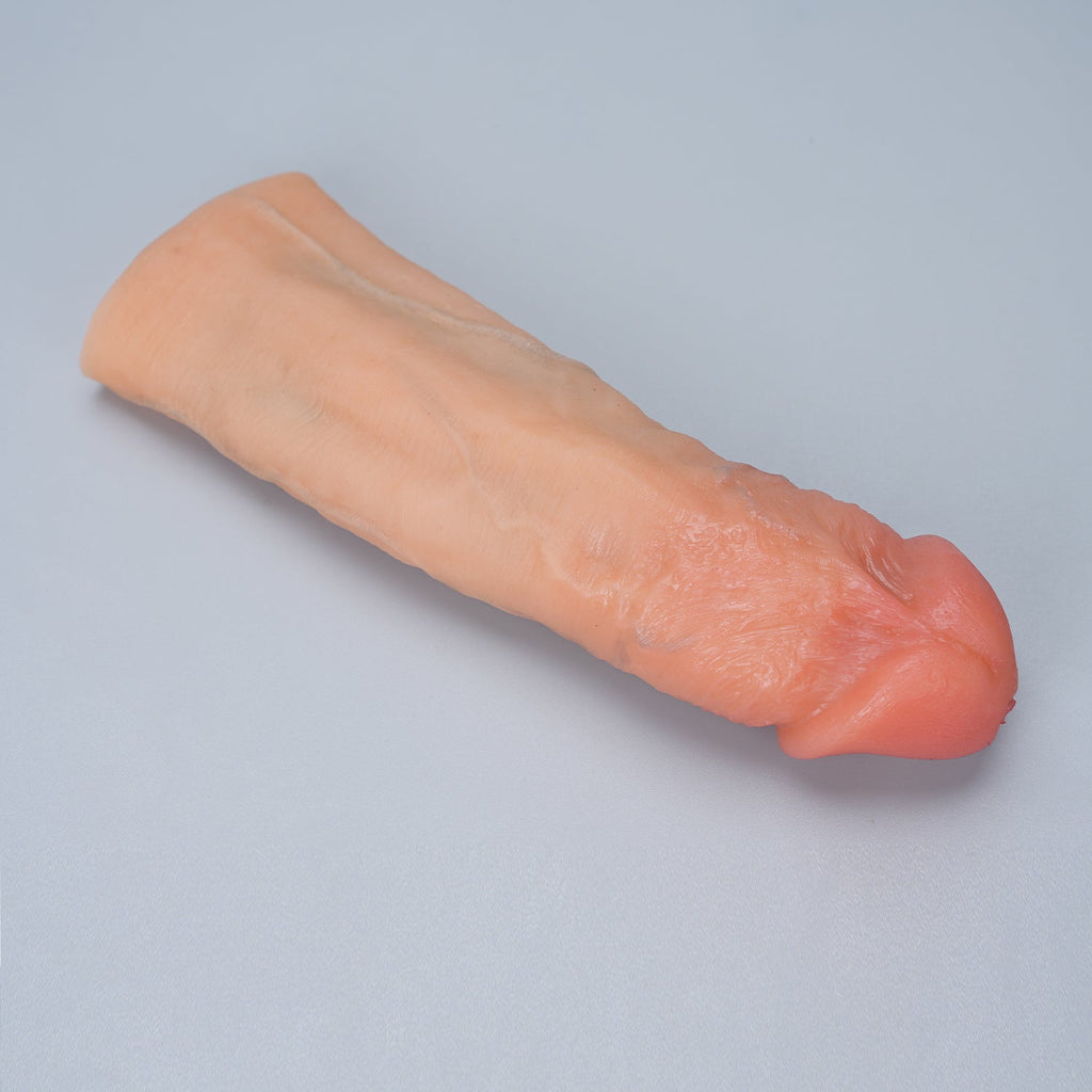 MRIMIN Handmade FTM Trans Penis Sleeve Extender Realistic Textured Cock Extender Packer-UL01