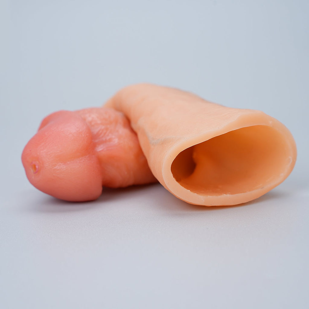 MRIMIN Handmade FTM Trans Penis Sleeve Extender Realistic Textured Cock Extender Packer-UL01