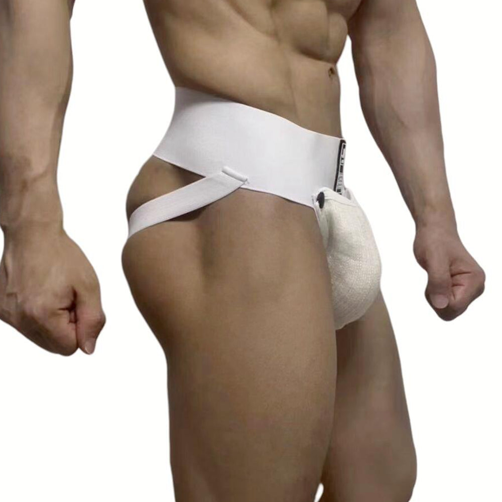 Jockmail Jockstrap High Rise Underwear Detachable Convex Pouch Cotton Packing gear Packing Briefs