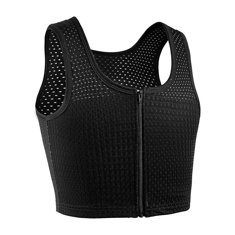 MRIMIN Chest Binder FTM  Zip Up Binder Breathable Breast Cool Fabric Tank Top-MRB6