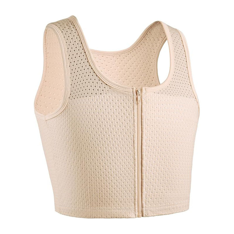 MRIMIN Chest Binder FTM  Zip Up Binder Breathable Breast Cool Fabric Tank Top-MRB6