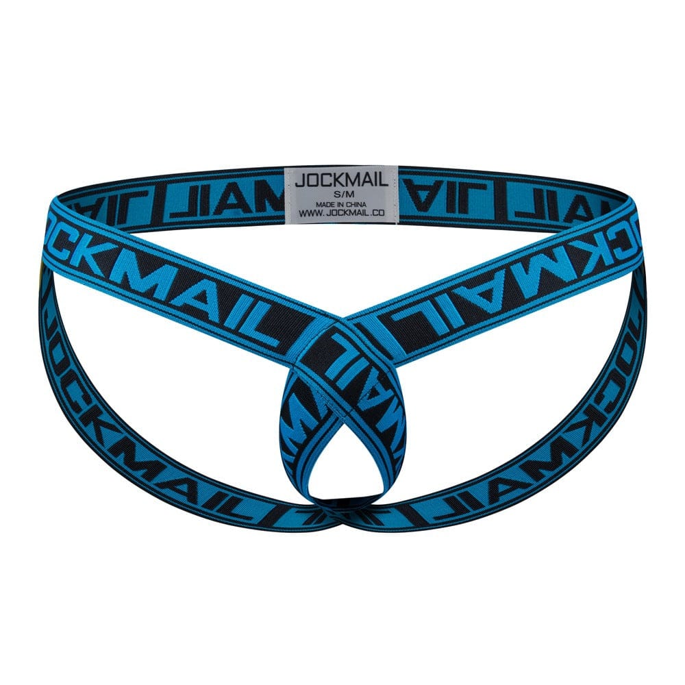 Jockmail Underwear Blue / S/M suitable for waist （66-80cm） MRIMIN FTM Wear Open Suspensory Stretch Cotton Strap Underwear Packer Harness-JM12
