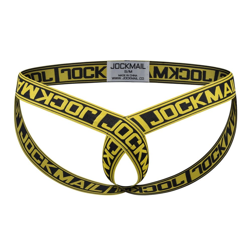 Jockmail Underwear Yellow / S/M suitable for waist （66-80cm） MRIMIN FTM Wear Open Suspensory Stretch Cotton Strap Underwear Packer Harness-JM12