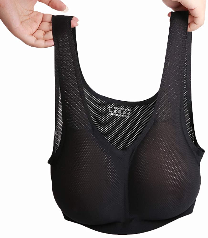 MRIMIN Bras MRIMIN MTF Silicone Breast Forms with Mesh Pocket Bra Set for Mastectomy Cross Dresser