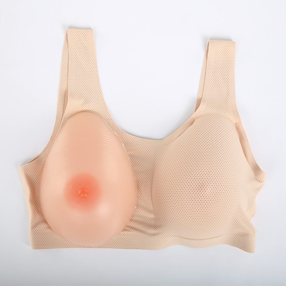 MRIMIN Bras MRIMIN MTF Silicone Breast Forms with Mesh Pocket Bra Set for Mastectomy Cross Dresser