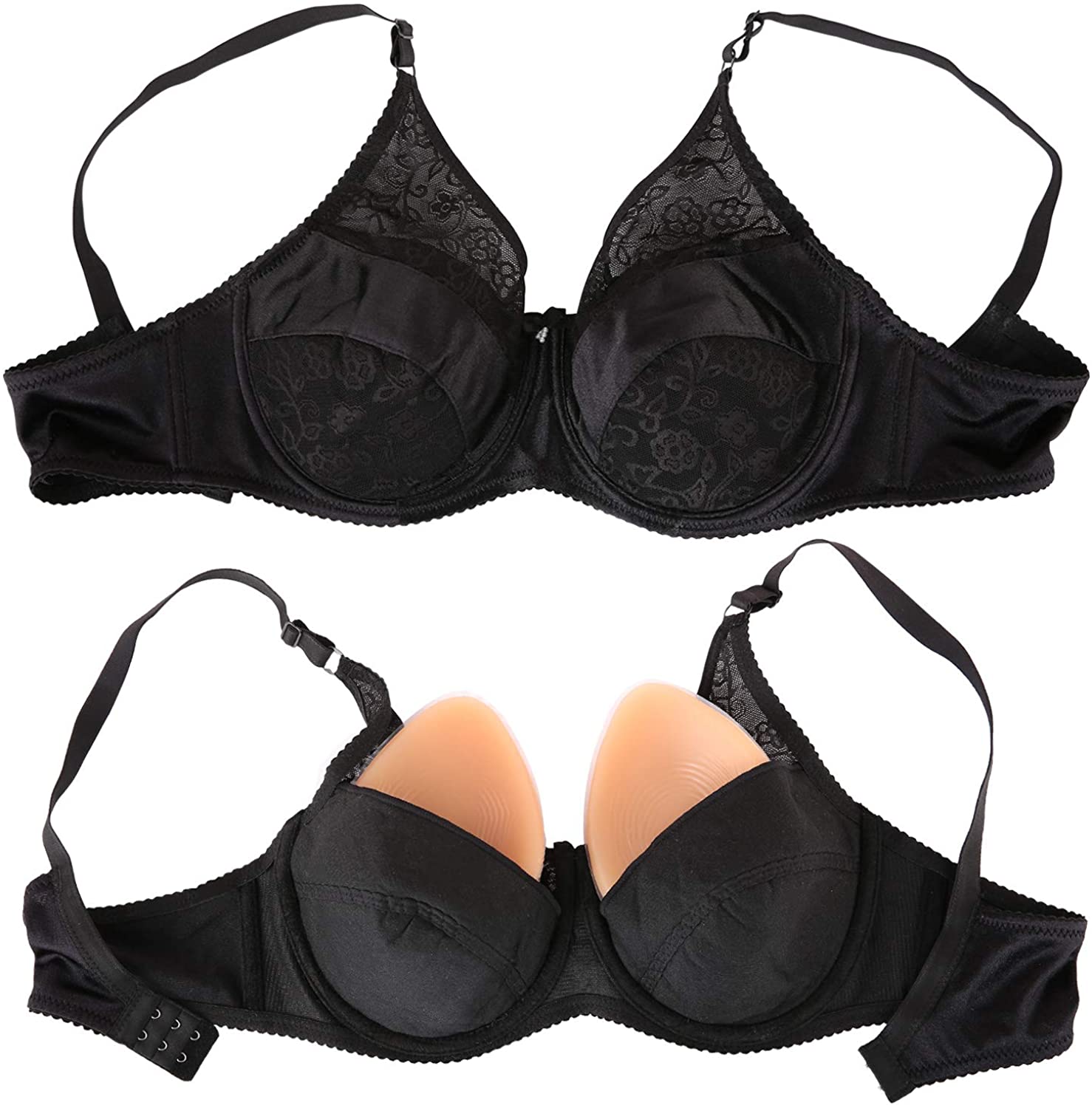 MRIMIN Bras MRIMIN Silicone Breast Form Pocket Bra for Mastectomy Crossdresser Cosplay