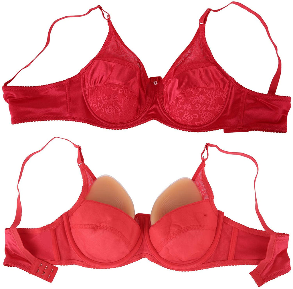 MRIMIN Bras MRIMIN Silicone Breast Form Pocket Bra for Mastectomy Crossdresser Cosplay