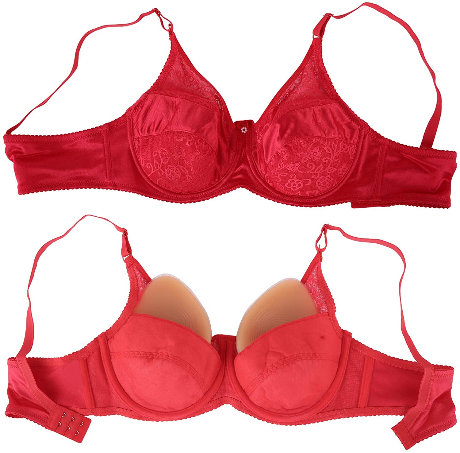 MRIMIN Bras MRIMIN Silicone Breast Form Pocket Bra for Mastectomy Crossdresser Cosplay