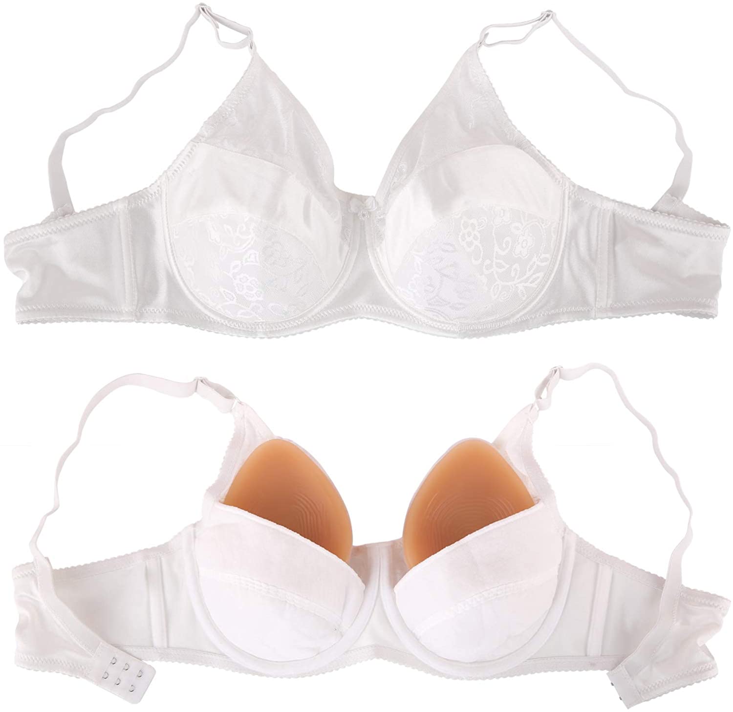 MRIMIN Bras MRIMIN Silicone Breast Form Pocket Bra for Mastectomy Crossdresser Cosplay