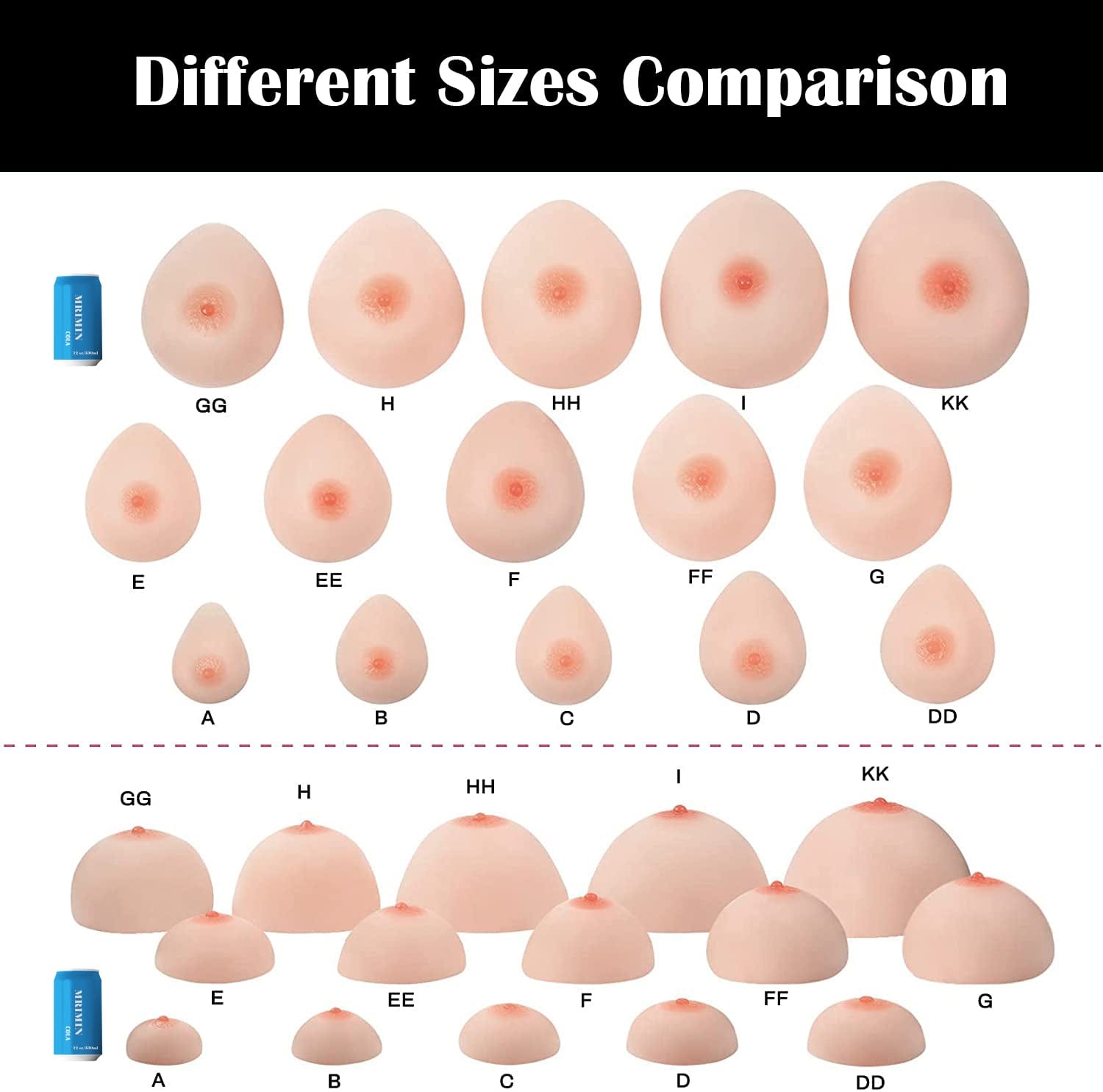 MRIMIN Clothing Accessories MRIMIN MTF Self Adhesive Silicone Breast Forms for Mastectomy Transgender Cosplay Trans Women