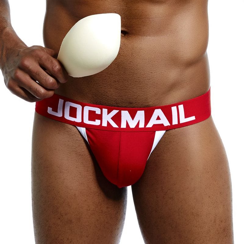 MRIMIN Packing Gear M(27-29") / Red Jockmail Jockstrap Underwear Briefs Multi Color Soft Underpant