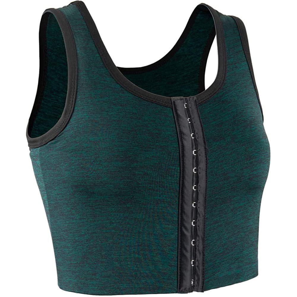 MRIMIN Shapewear Green / S MRIMIN FTM 3 Rows Central Clasp Chest Binder Tank Top For Tomboy Transgender-MRB04