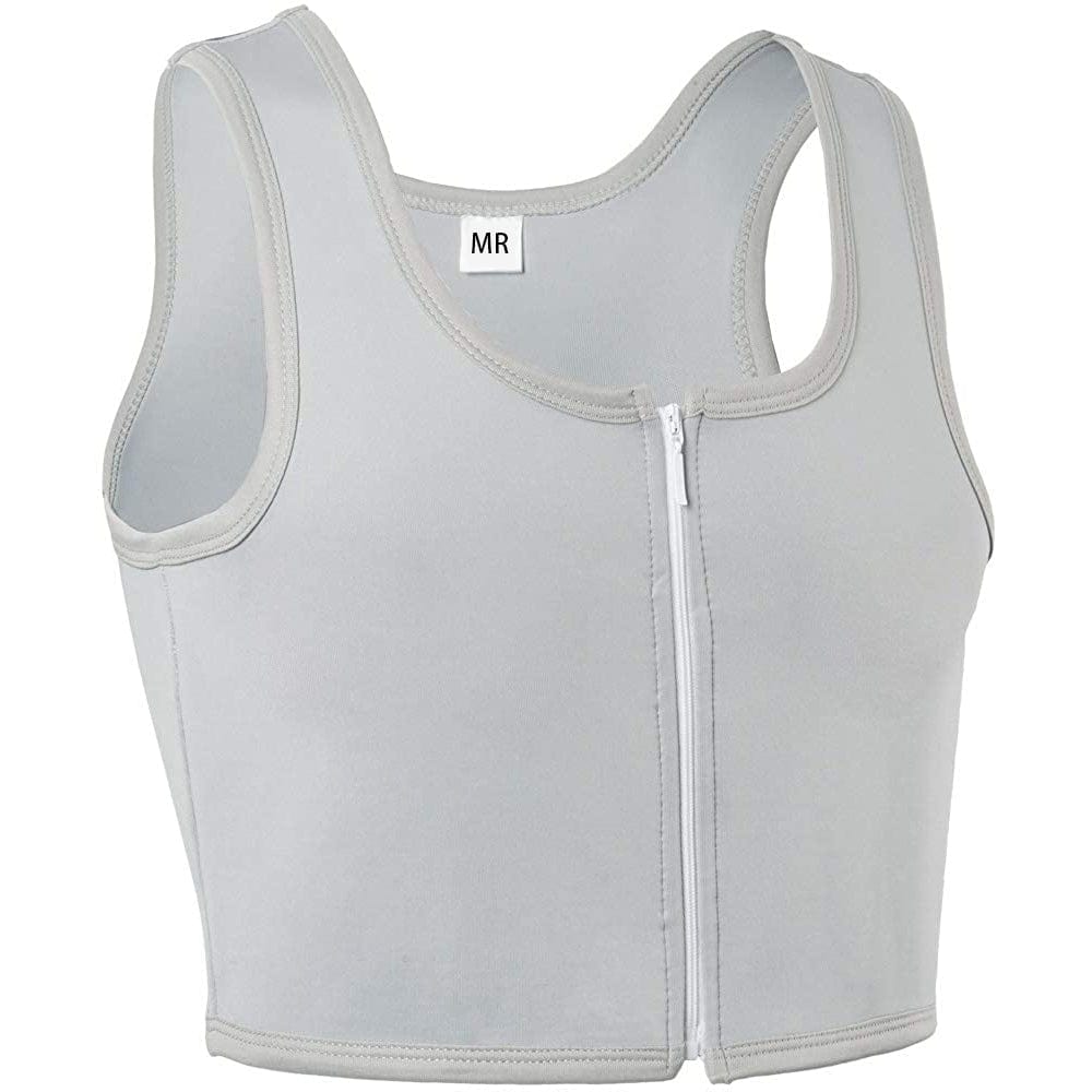 MRIMIN Shapewear Grey / XS MRIMIN  FTM Women Tomboy Zip Up Elastic Chest Binder Breathable Bamboo Slim Fit Tank Top-MRB3