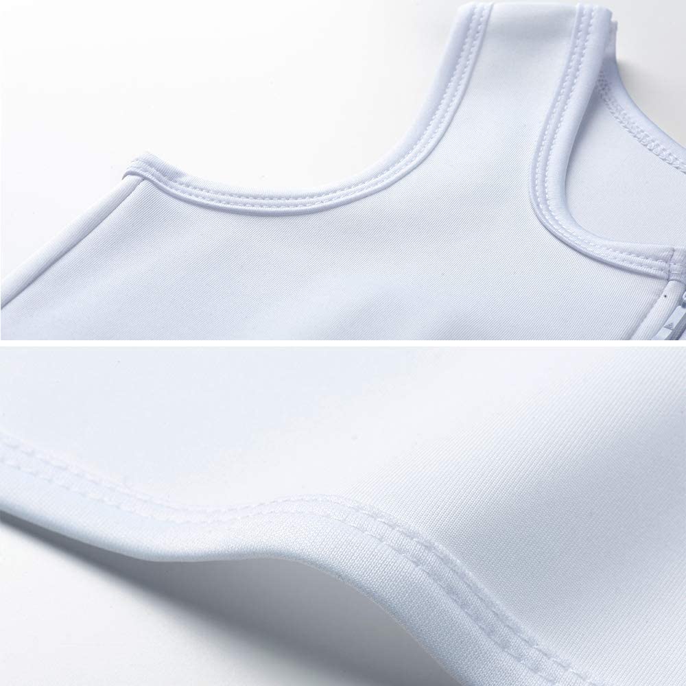 MRIMIN Shapewear MRIMIN  FTM Women Tomboy Zip Up Elastic Chest Binder Breathable Bamboo Slim Fit Tank Top-MRB3