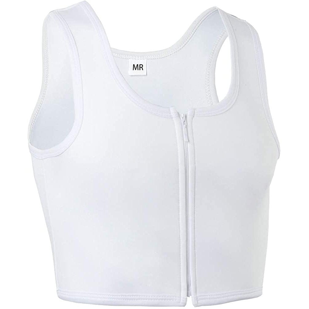 MRIMIN Shapewear White / XS MRIMIN  FTM Women Tomboy Zip Up Elastic Chest Binder Breathable Bamboo Slim Fit Tank Top-MRB3