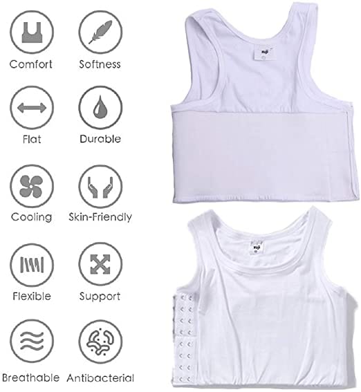 MRIMIN Transgender Supply MRIMIN FTM Women Tomboy Breathable Cotton Elastic Band Colors Chest Vest Binder Tank Top