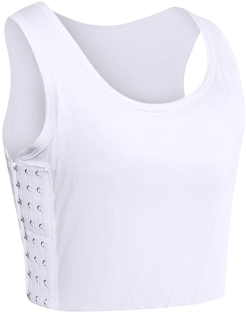 MRIMIN Transgender Supply White / M MRIMIN FTM Women Tomboy Breathable Cotton Elastic Band Colors Chest Vest Binder Tank Top